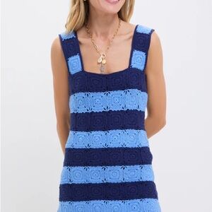 Hyacinth House Cornflower Blue & Navy Crochet Dress